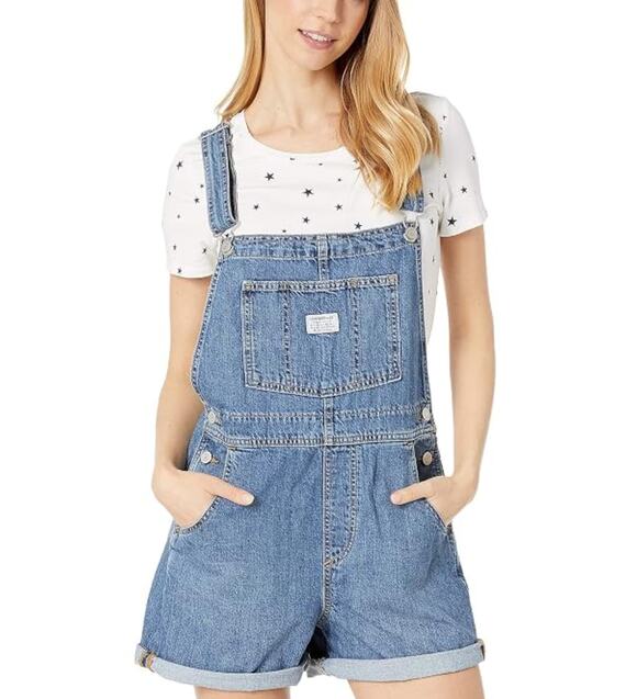 Levi's Pants - Levi's Vintage Shorttalls Womens M Eat My Shorts Medium Indigo Denim Romper